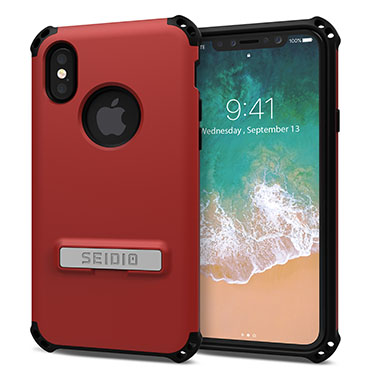 Seidio Dilex with Kickstand for iPhone Xs/X (Dark Red/Black)